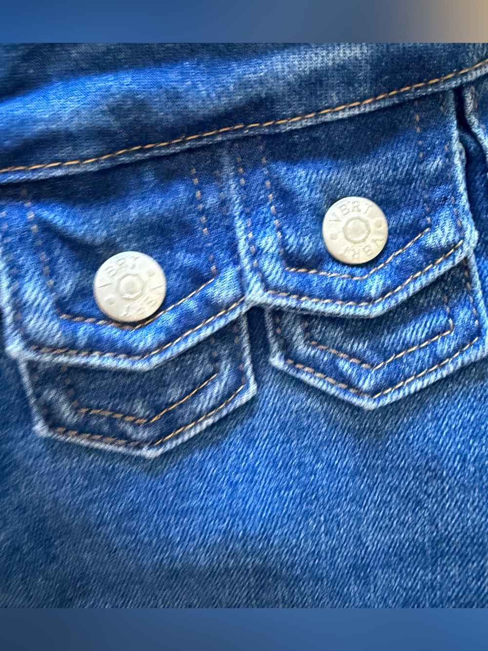 Vibrant M.I.U Vbrt High Rise Flare Jeans Blue Stretch Denim Size 25 View 4